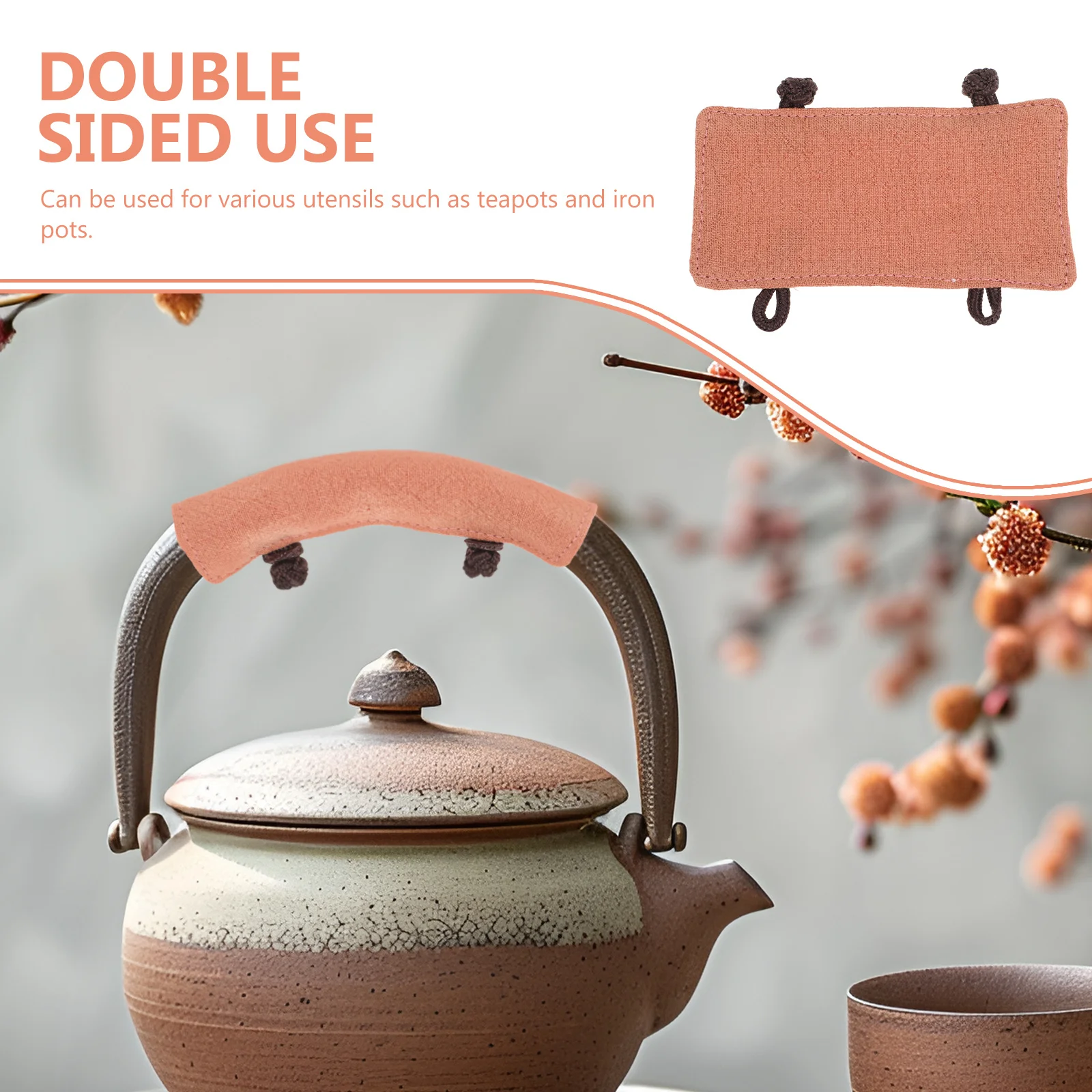 

Kettle Handle Cover Dual-Sided Heat Insulation Protective Sleeve Pot Handle Sleeve Teapot Accessory Anti-Scald Cover