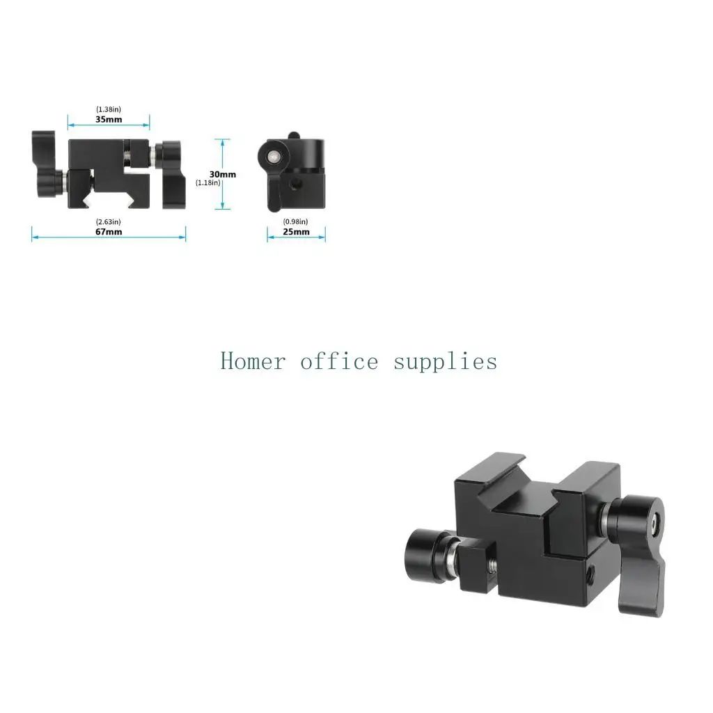 K43B Professional Aluminum 15Mm Rod Clamp With Quick Release Mount Photography