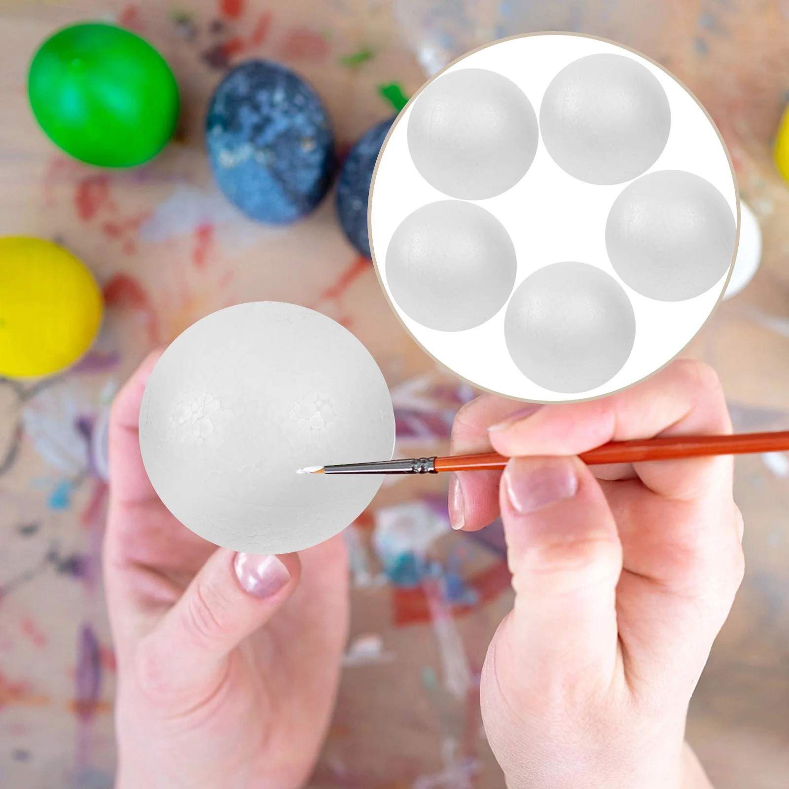 

6pcs 12Cm Ornament Educational Ornament Art Project Ball Craft Supplies Ball Craft