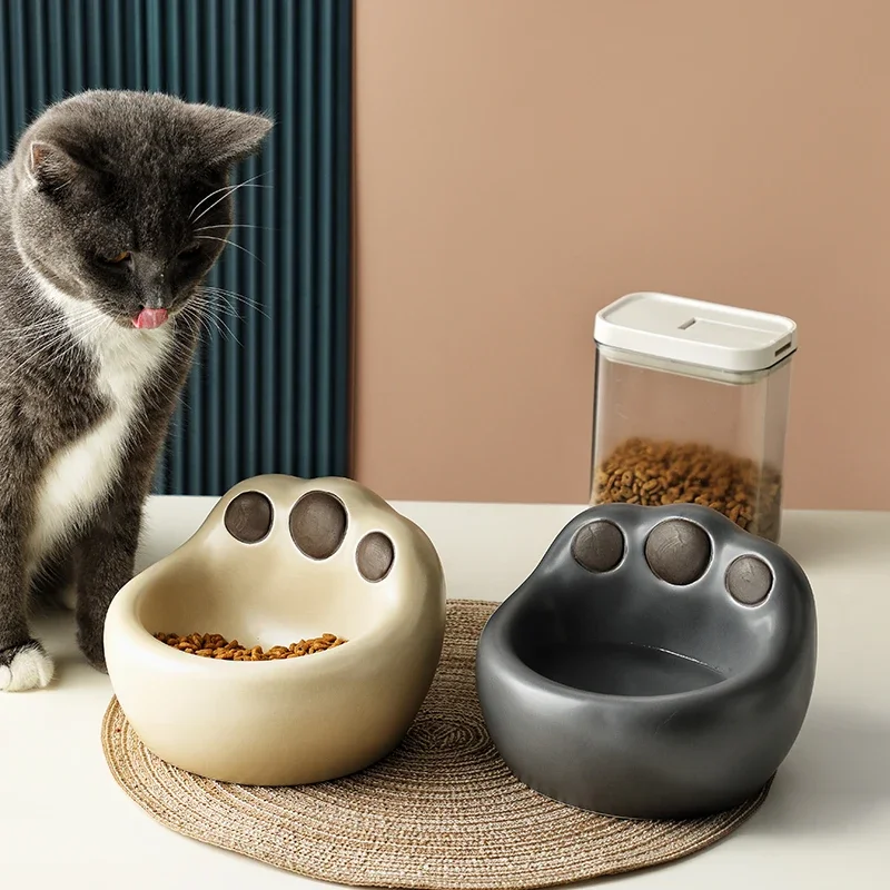 

Creative Cat Bowl Ceramic Pet Bowl Anti-Tumble Large Mouth High Leg Dog into Kittens Food Basin Water Pot