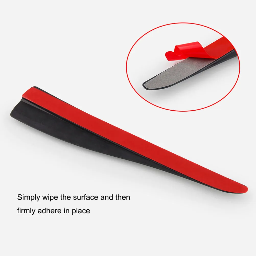 

2Pcs Car Anti-Scratch Strip Carbon Fiber 28cm Durable Bumper Protector Auto PVC Decorative Strip Black