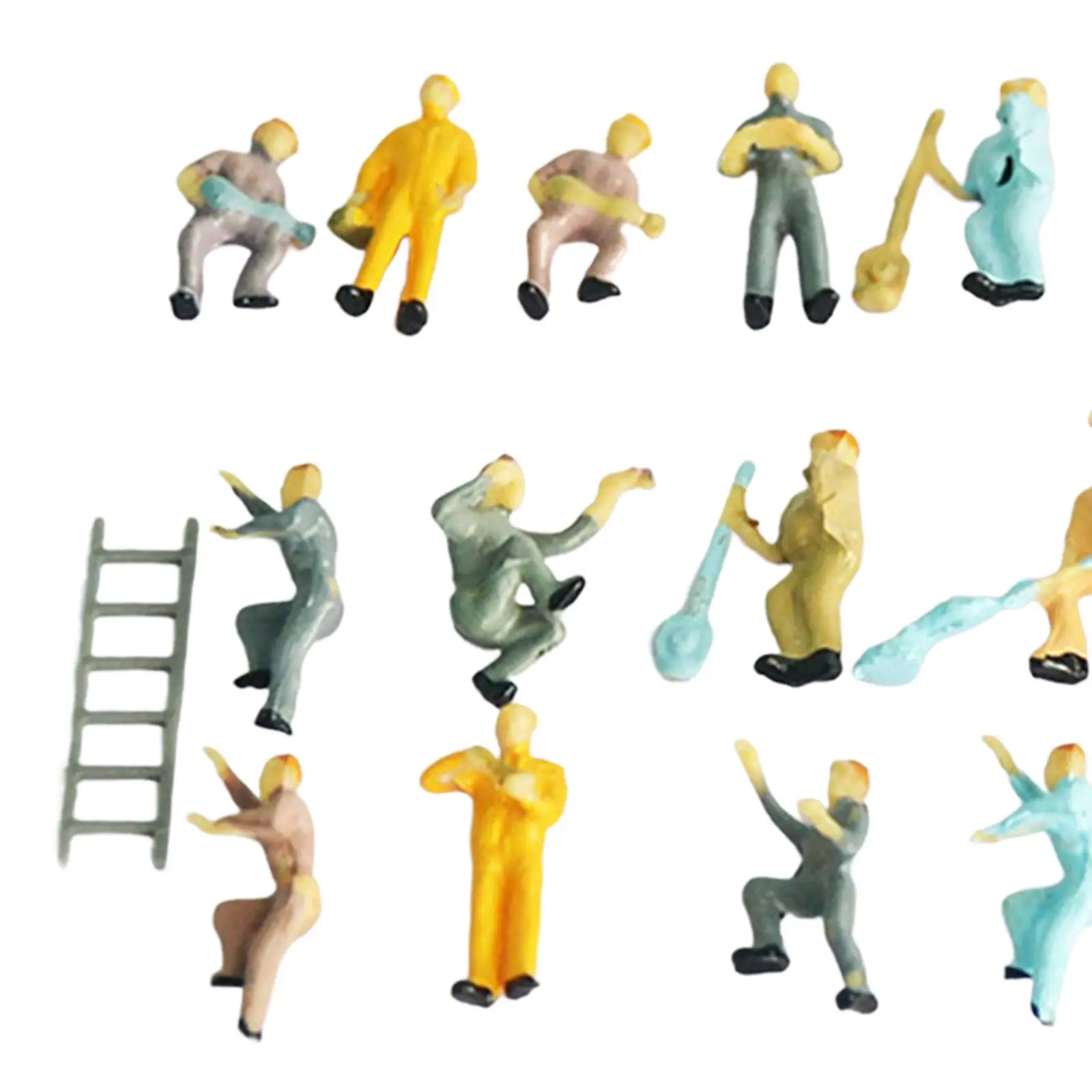 25 stuks 1/87 Mini Spoorwegwerker Figuur Scènes Miniatuur DIY Projecten Decor