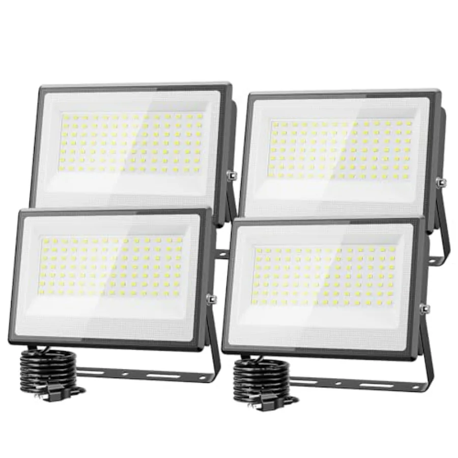 

Прожекторы уличные 130 Вт, 13000 лм, светодиодные рабочие фонари, подключаемые, 6500K, дневной белый свет, IP66, водонепроницаемые, для двора, гаража, склада