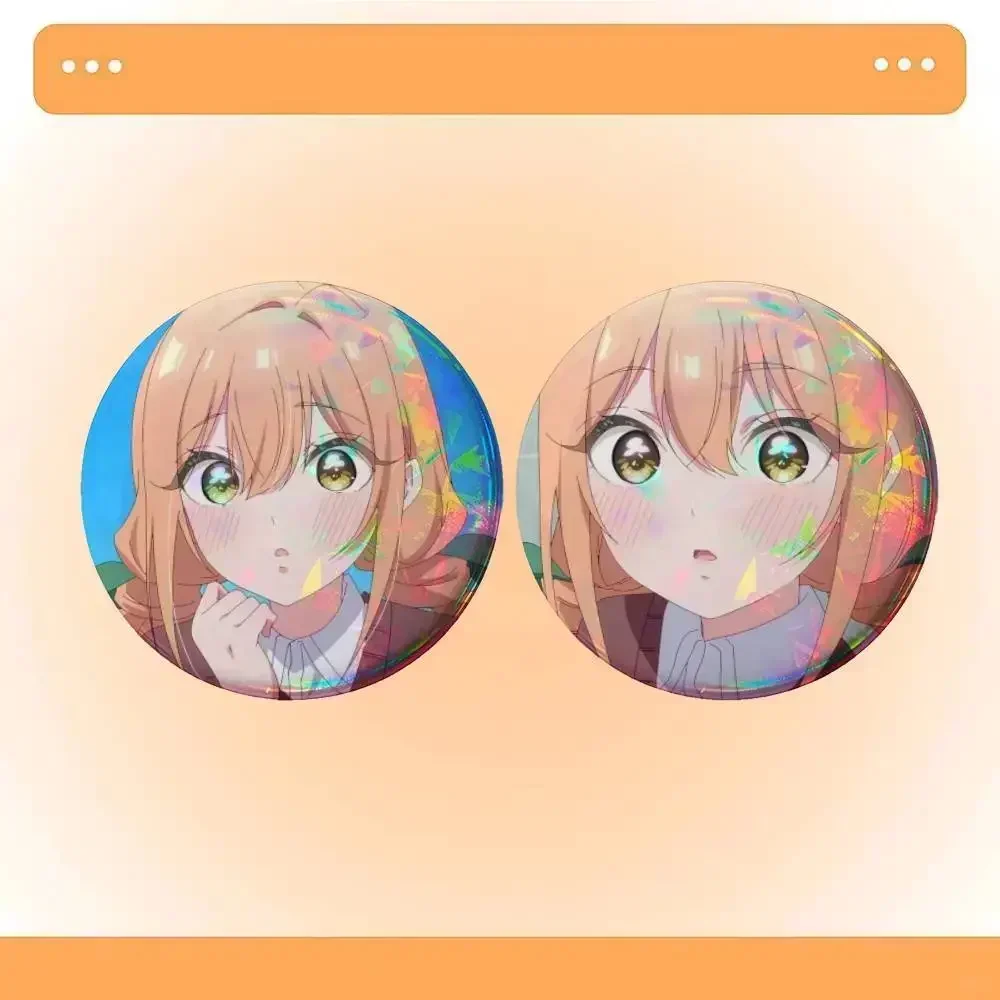 Anime the 100 girlfriends who really love you Karane Inda   Badges Button Round Creative Pin Brooch Badge Bag Decor Accessories