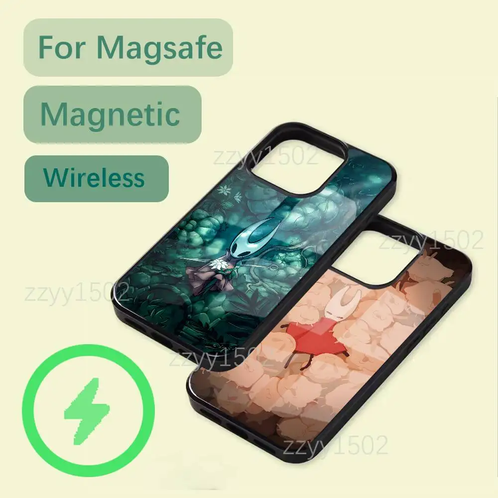 

Silksong H-Hollow Knight with MagSafe Phone Case for iPhone 17,16,15,14,13,12,11 Pro,Max,Plus,X,XS,XR,SE4,E Mini Charging Cover
