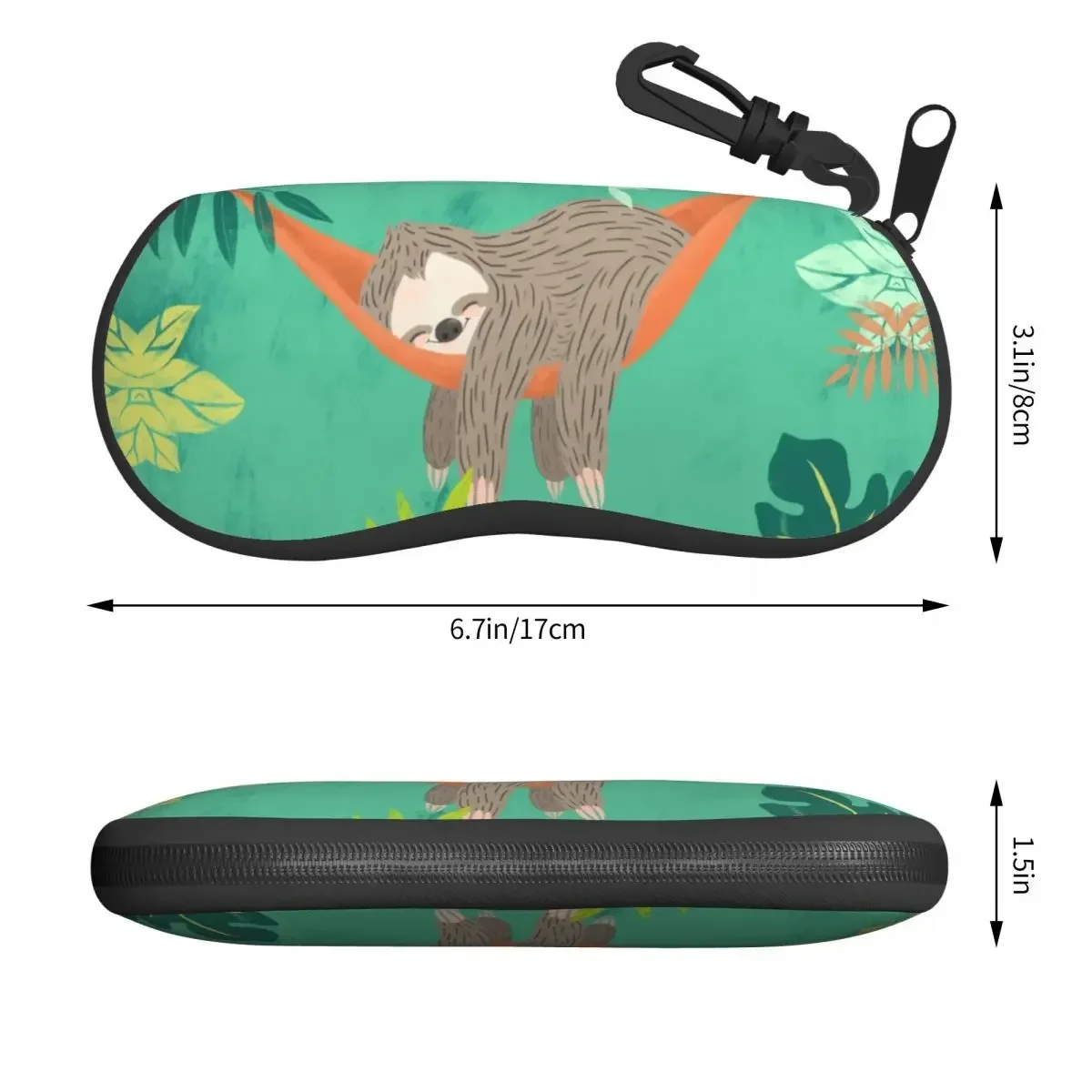 Sleepy Sloth Sunglasses Soft Case Neoprene Zipper Kawaii Lazy Animal Shell Eyeglass Case Custom Protective Box For Glasses