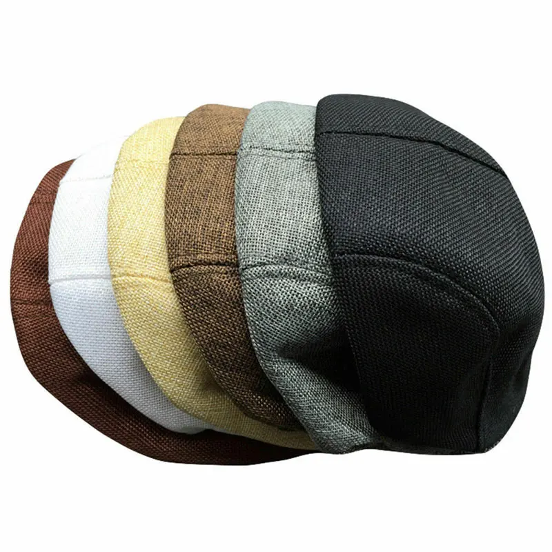 New Autumn Beret Caps Men Women Adjustable Newsboy Hats Linen Outdoor Berets Unisex Fashion Causal Duckbill Hat