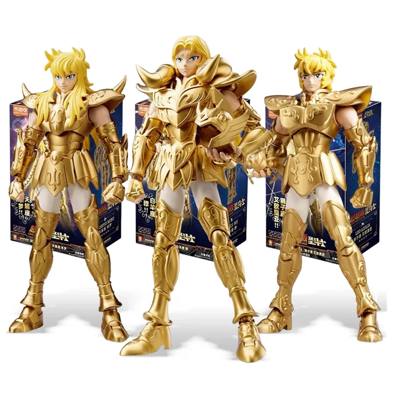 Saint Seiya Action Figure Milo Mu Aiolia Gold Zodiac Signs PVC Assemble Figure Amine Kids Toy Collection Gift