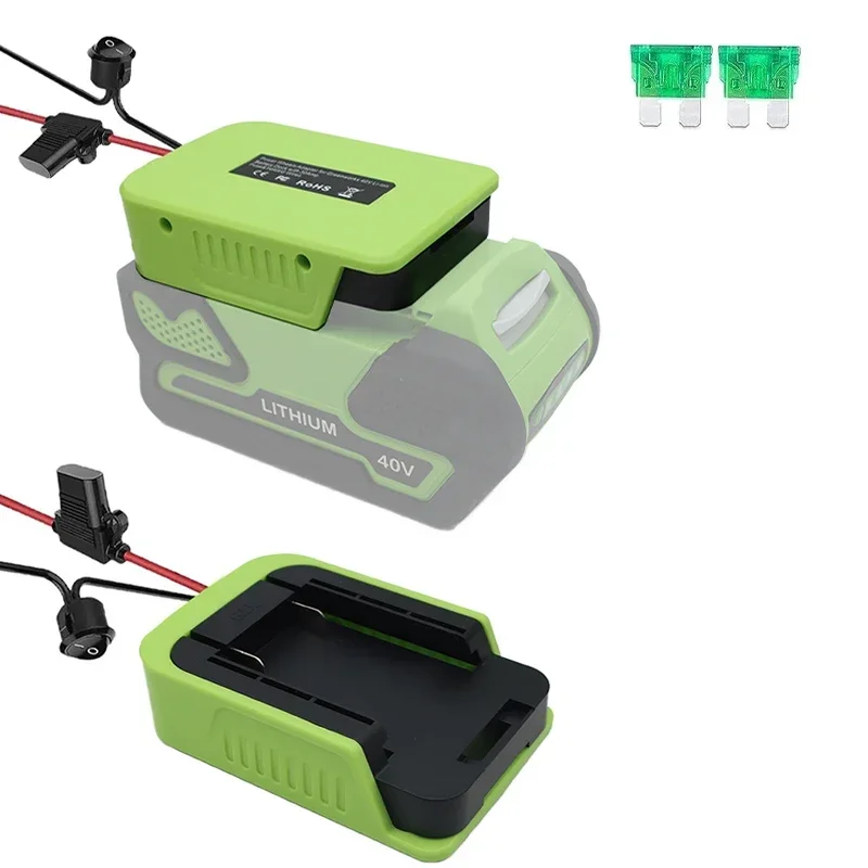 Imagem -03 - Adaptador de Bateria Li-ion com Fusível e Interruptor Conector de Alimentação Faça Você Mesmo Ryobi Makita Greenworks Black & Decker 40v