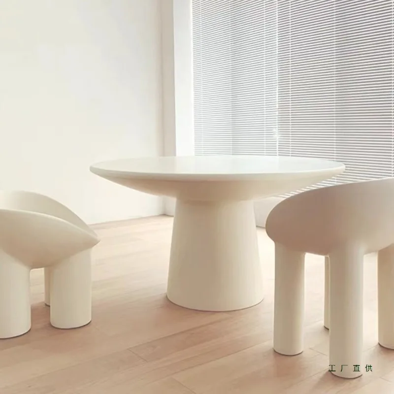 hair Fiberglass Elephant Leg Cream Wind Homestay Table Sales Office Negotiation Table Mushroom Universal Living Room
