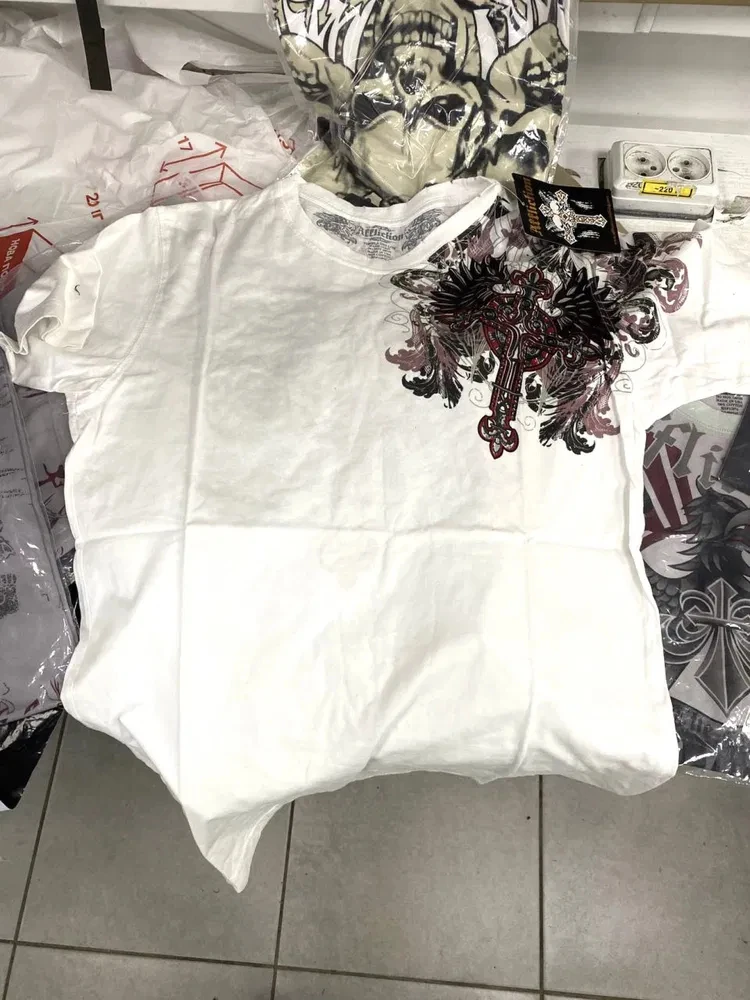 Y2K Summer Affliction Red Black Wings Printi T Shirt Gothic Series High Street Cotton Loose Short Sleeves Rebellious Collocation