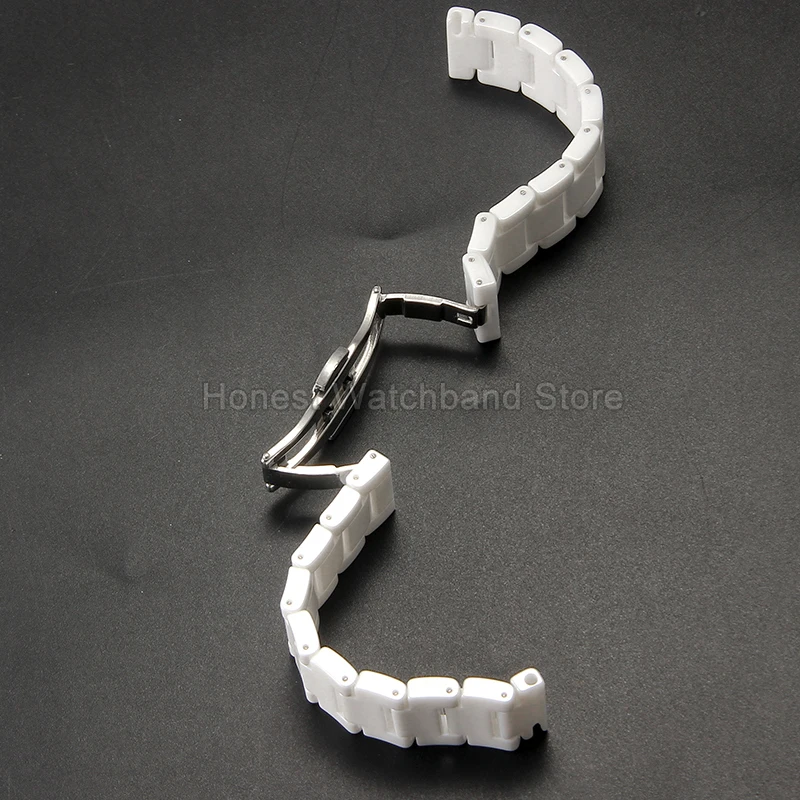 For Armani DW Omega Rossini Speedmaster Ceramic WatchStrap Air Permeable No Stuffiness Resists Acid Alkali with Lustrous Surface