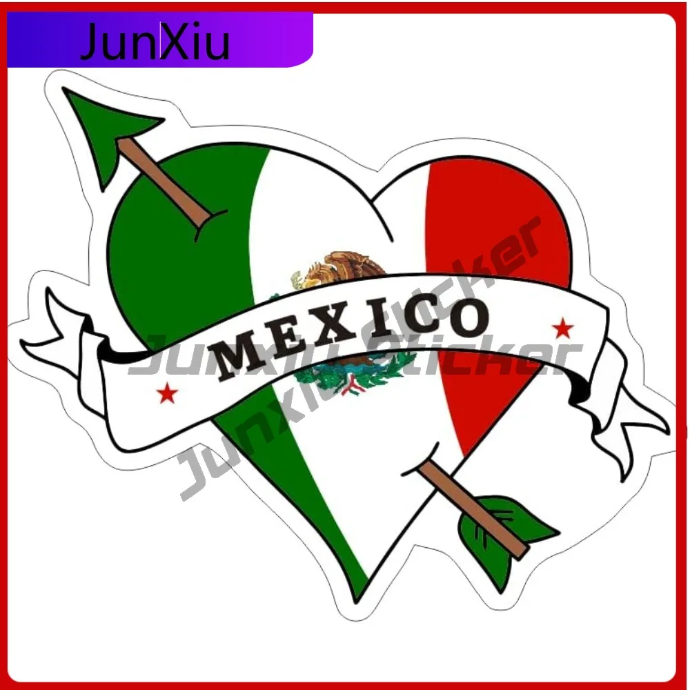 

Mexico Sticker With Heart Shaped Vinyl Adhesive Love Mexico Fiesta Mexican Art Die Cut Decal Refit Sticker Camping Car Stickers