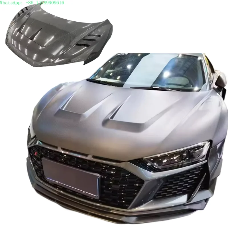 New High Quality Pk Style Carbon Fiber Hood & Engine Cover for  R8-75Change Retrofit/Upgrade with Easy Installation