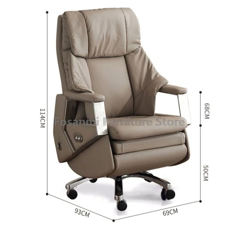 Sedia elettrica da ufficio ergonomica Sedia da computer in pelle reclinabile e regolabile in altezza Gamer Home Comode sedie da scrivania girevoli