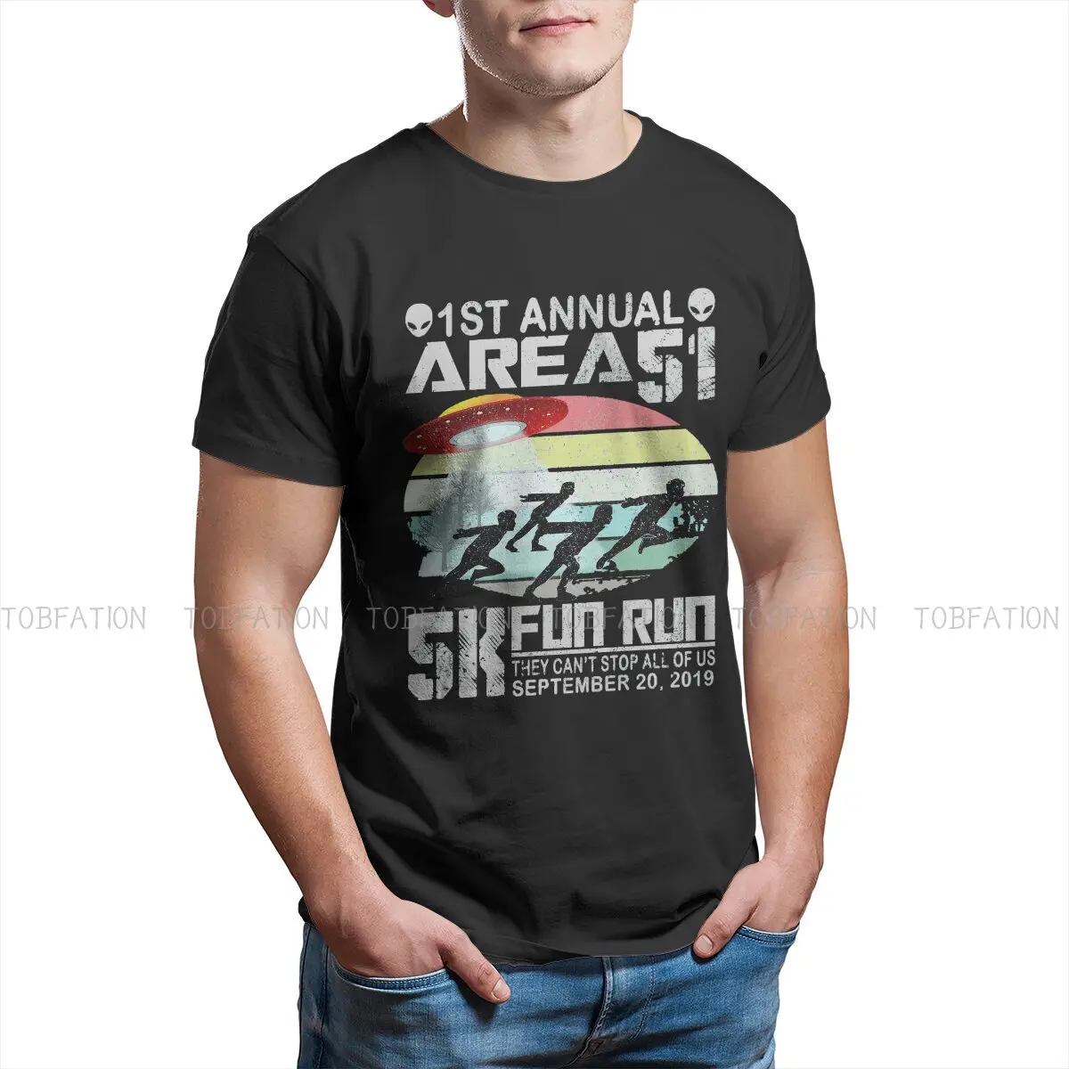 Area 51 Information On The Roswell Incident Crewneck TShirts 1st Annual  Distinctive Men's T Shirt New Trend Clothing Size S-6XL