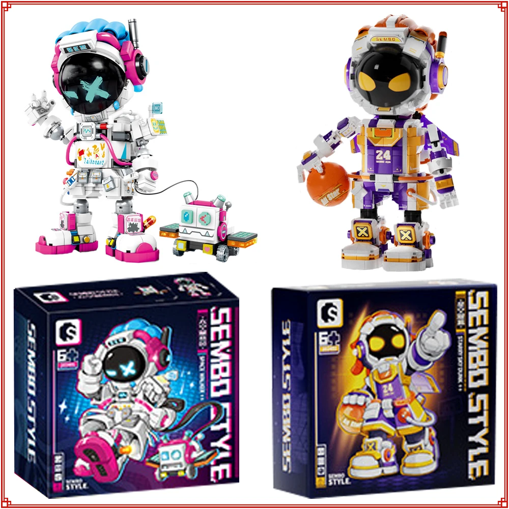 

Outer Space Astronauts Blocks Explore Trend Space Hike Walker BOBO Slam Dunk Puzzle Assembly Building Bricks Model Children Gift