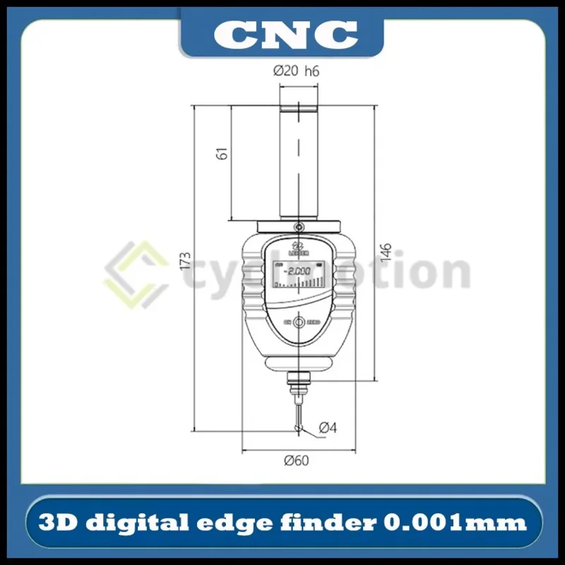 Cyclmotion CNC 3D photoelectric edge finder 80.360.00 3D-taster center stick three-coordinate high precision 0.001mm