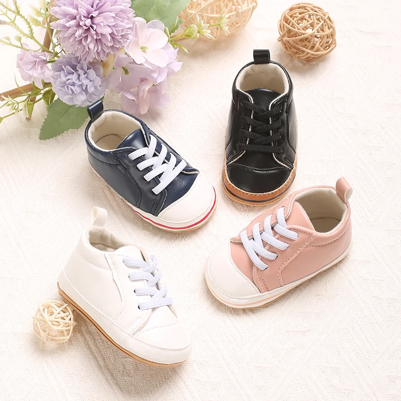 Children's Anti Slip Rubber Sole Leather Sports Shoes Baby's Dirt Resistant Outdoor Walking Shoes Newborn Shoes