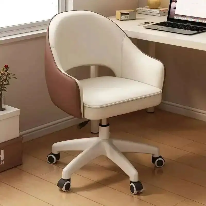 Chaise d'ordinateur pivotante, pour la maison, sédentaire, confortable, pour chambre de filles, maquillage, dortoir, étudiant, bureau d'étude, tabouret arrière