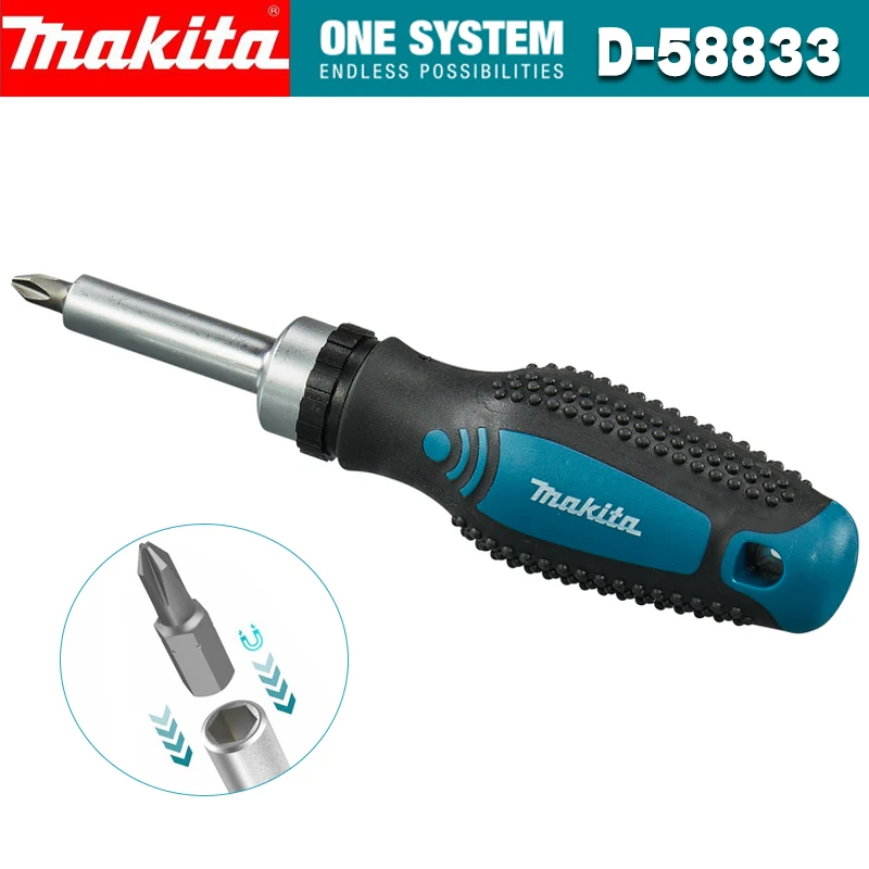 Makita Chave de Fenda Catraca Magnética Semiautomática Positiva Catraca Negativa Chave de Fenda Antiderrapante D58833