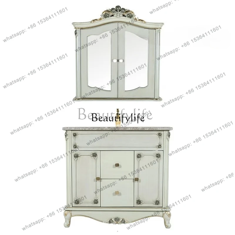 

American light luxury washbasin New European retro washbasin Wash cabinet Washbasin combination