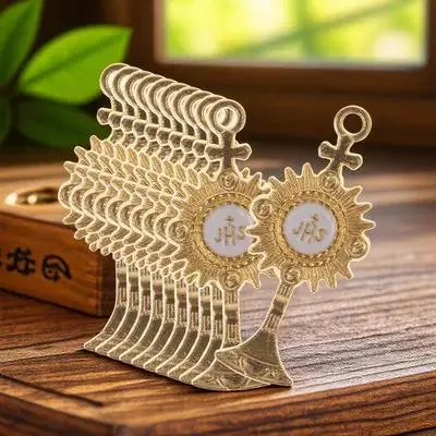 

20pcs Religious Party Supplies Gold Alloy Decorations Holy Light Toppers Cake Ornaments Fruit Picks Photography Props Church