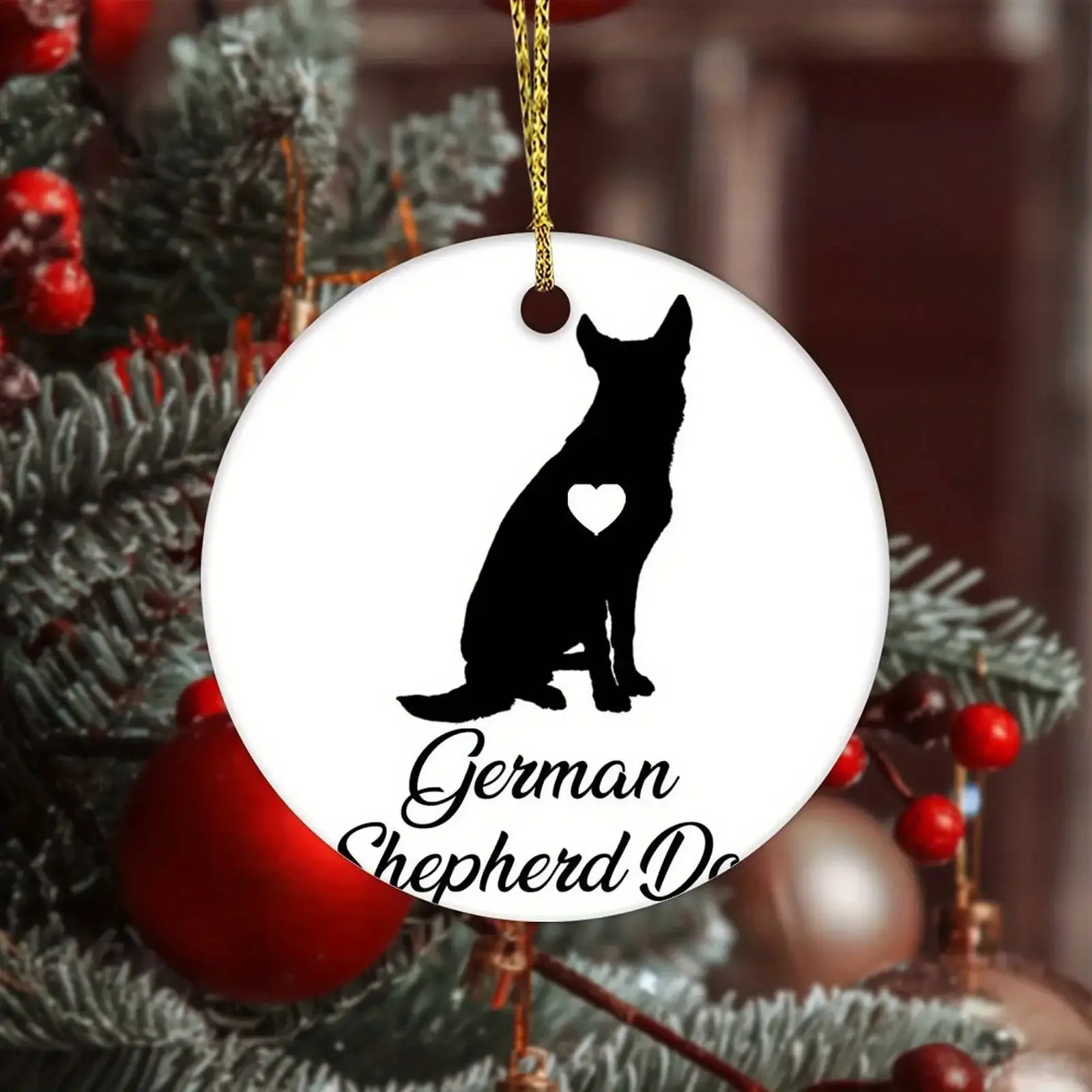 

Ceramic Hanging Decoration -3-inch Circular Ornament, Single-sided Printed Holiday Decoration, Suitable for Christmas, New Year