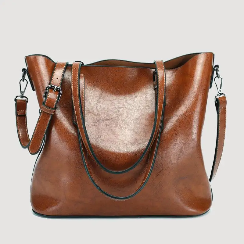 

Упрощенная большая повседневная сумка Capaci, женская сумка через плечо на одно плечо, женская сумка в стиле ретро с открытым верхом из искусственной кожи