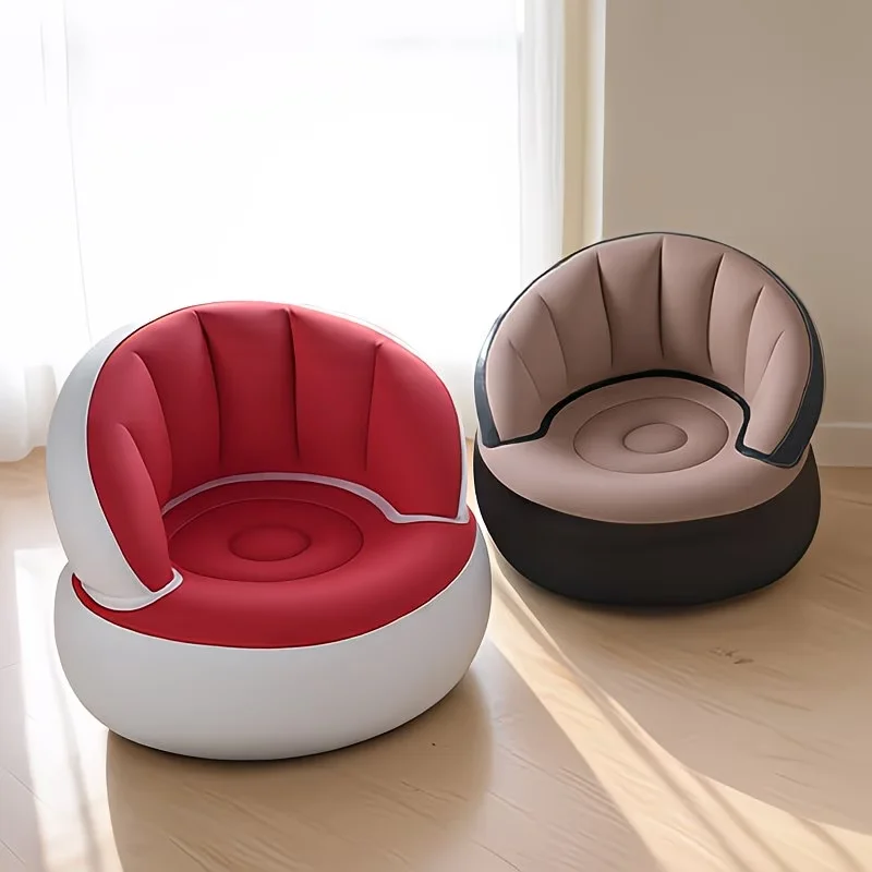 1 Person Inflatable Lazy Sofa Foldable Easy Setup, Space-Saving Modern Design, Portable Single Seater Air Cushion Sofa