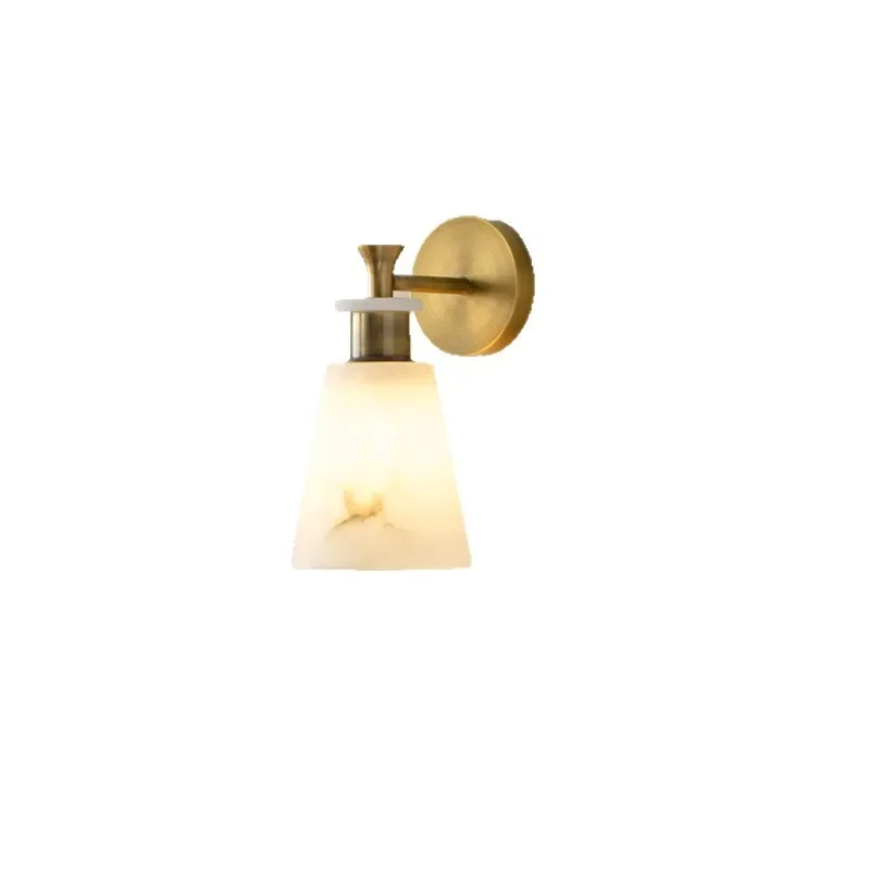French light luxury all-copper villa entrance entrance lamp simple bedroom Spanish marble wall lamp