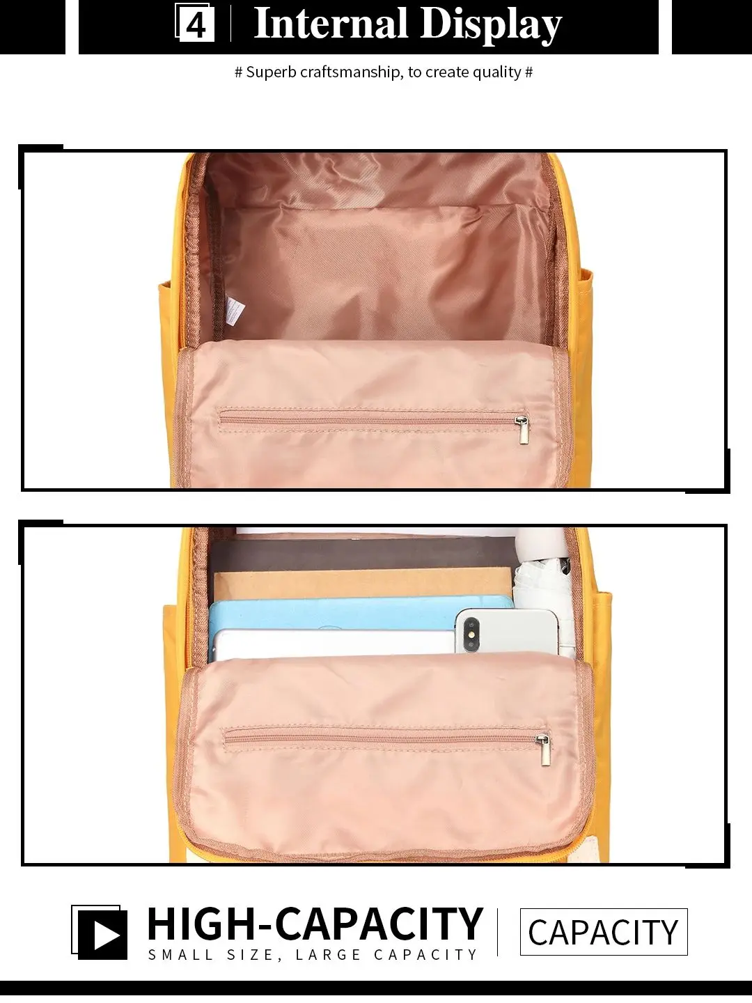 KONO-Sac à Dos d'École Unisexe observateur pour Homme, Femme, Garçon, Fille, pour Ordinateur Portable de 13 Pouces
