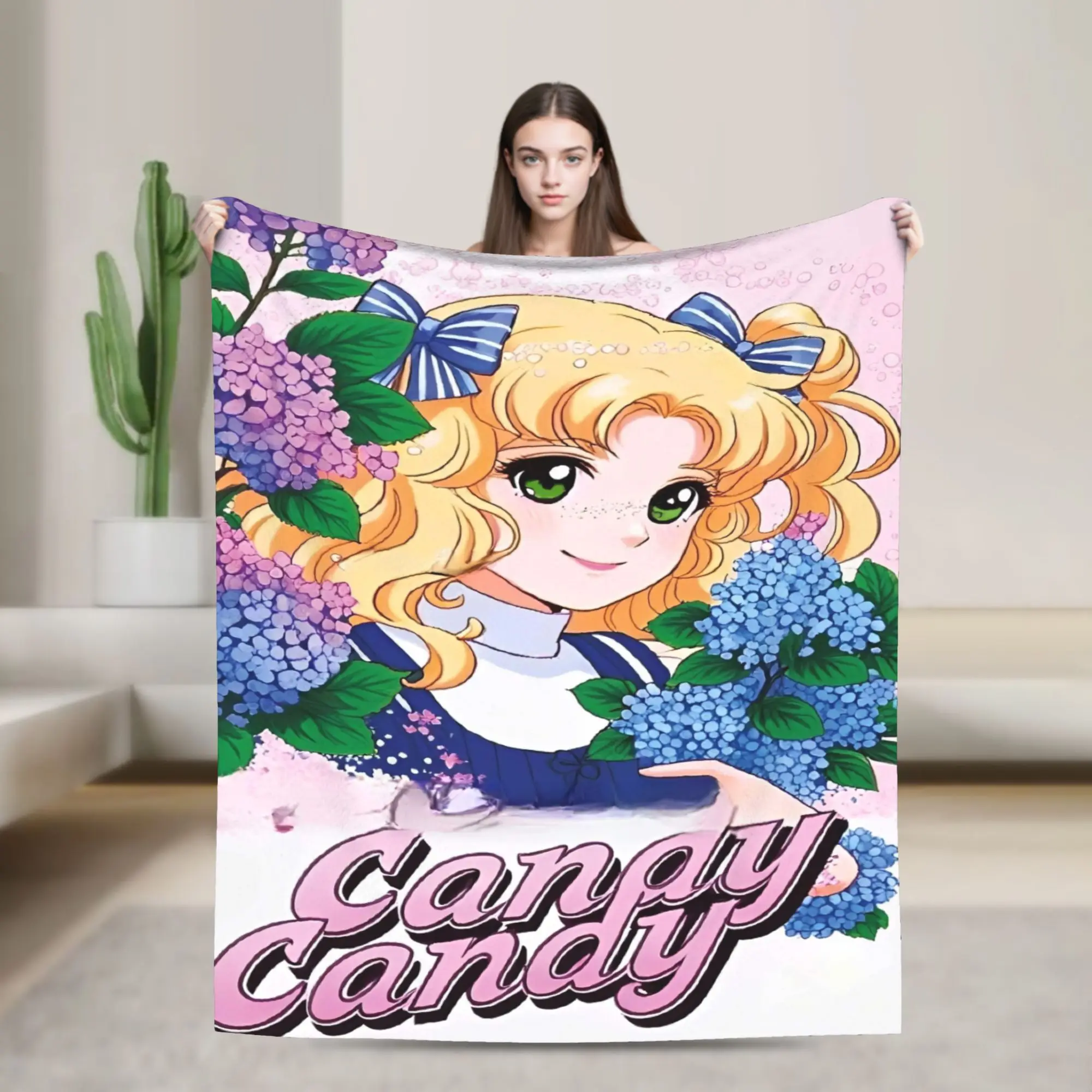 

Candy Candy Anime Manga Blanket Wool Vintage Breathable Throw Blanket for Home Restaurant Spring/Autumn