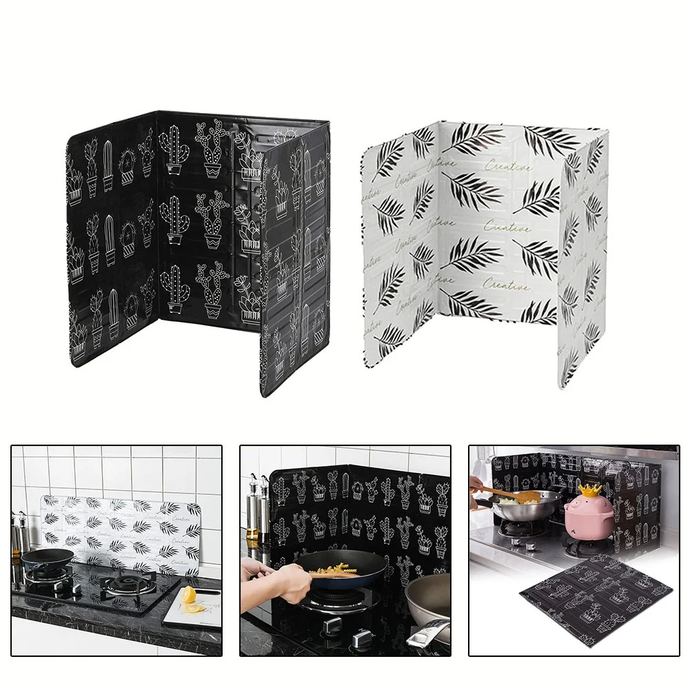 Aluminum Foil Folding Oil Baffle For Household Stove Cooking Oil Splash Baffle Oil Deflector Folding Aluminum Film Oil Separator