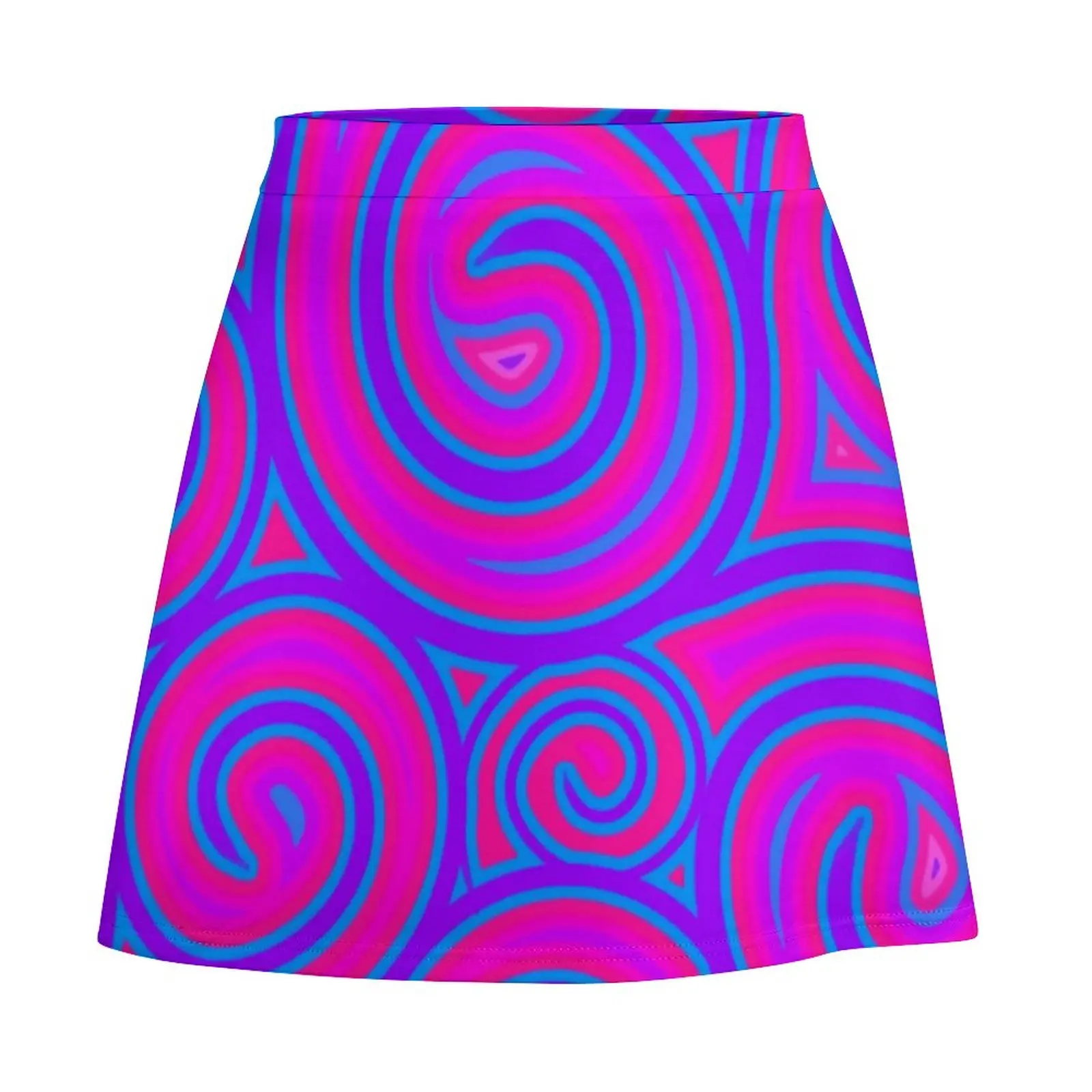 Gonna Hippy psichedelica Trippy Retro Swirl Print Street Style Casual gonne a trapezio carino minigonna donna vestiti oversize Skort