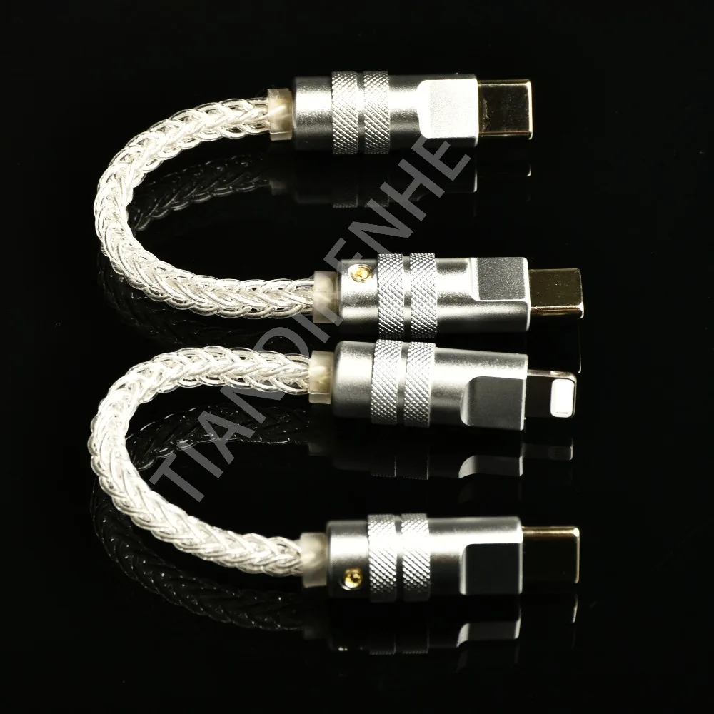 Tiandirenhe upgrad HiFi OTG Cable Type-C to type-c/ios pure silver cable for i Phone15 16 17 Max Android Lossless transmission image 6