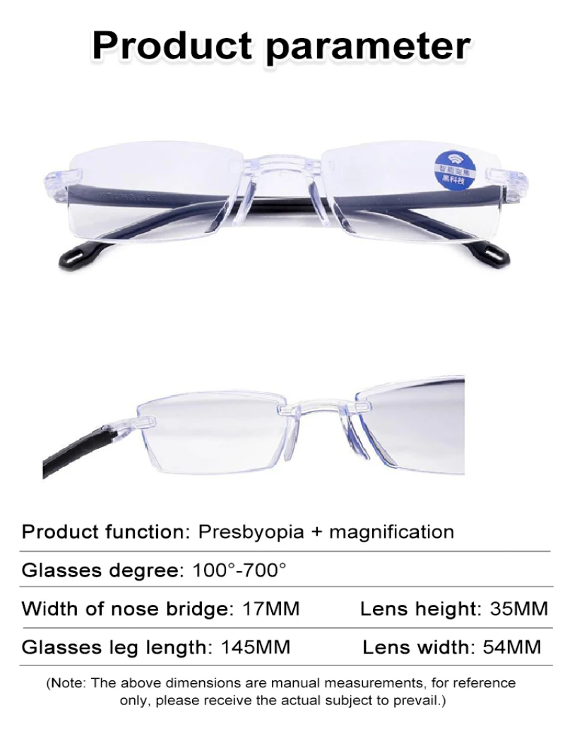 Cut edge automatic zoom antiradiation far/near old light reading glasses Autozoom reading glasses
