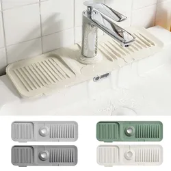 Alfombrilla absorbente de silicona para grifo, Protector contra salpicaduras de agua para fregadero de cocina, para encimera de baño