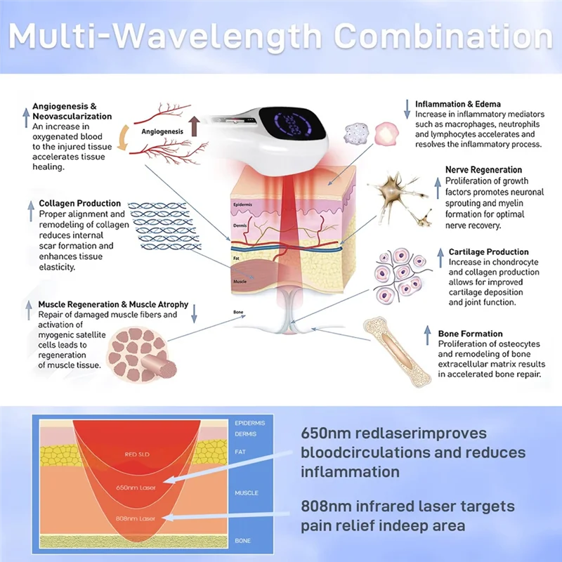 ABUU-Ręczny przenośny laser na podczerwień do terapii światłem czerwonym, urządzenie do terapii laserowej na zimno dla ludzi i zwierząt, łagodzące ból mięśni i stawów
