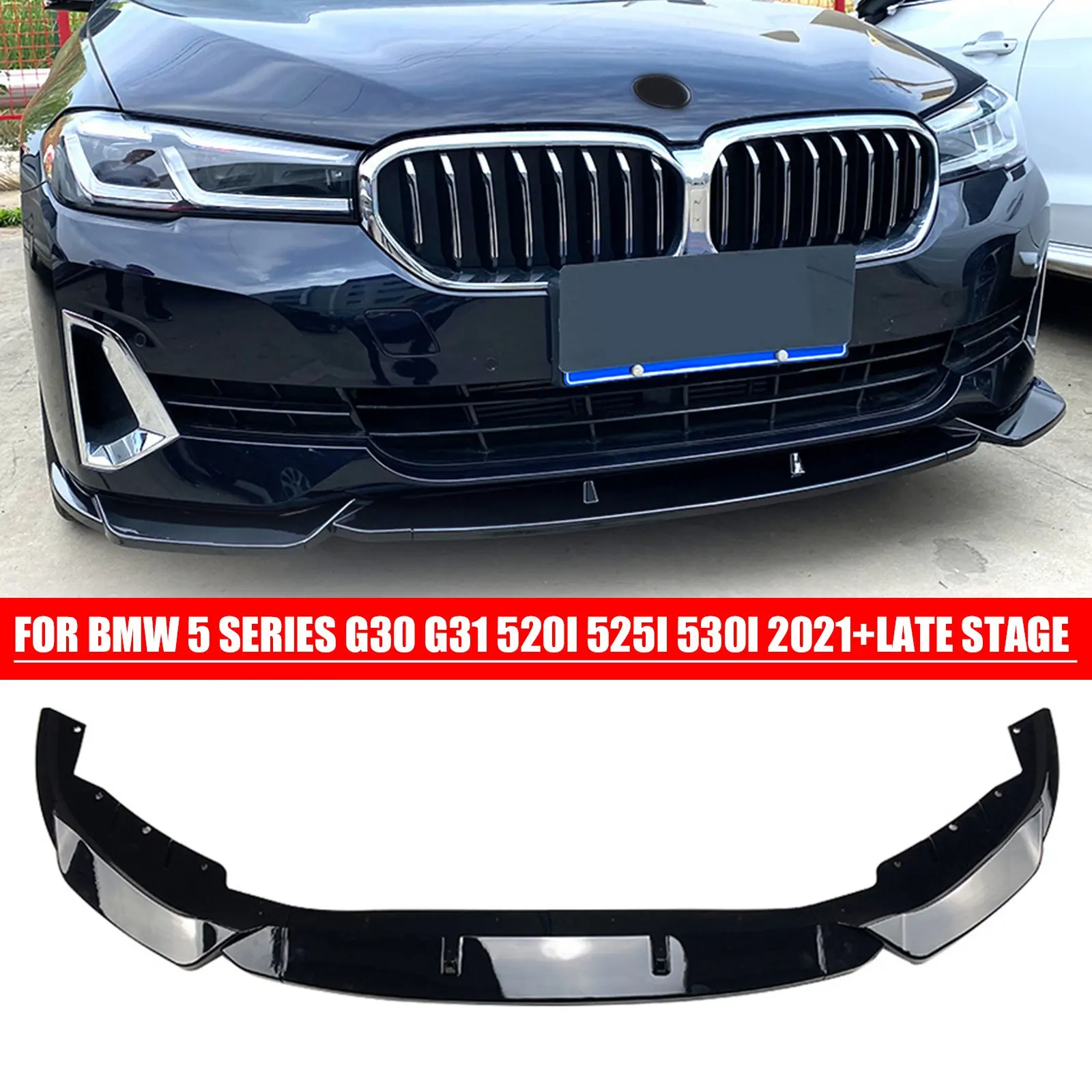 

Car Front Lower Bumper Lip Spoiler Splitter Diffuser For BMW 5 Series G30 G31 520i 525i 530i 2021 LATE STAGE Styling Accessories