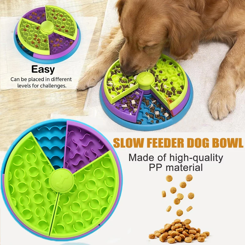【セール中】スローフィーダー犬用ボウル、知育玩具、取り外し可能なパズル、ゆっくり食べるペットボウル、滑り止め、インタラクティブなおやつディスペンサー、犬用おもちゃ