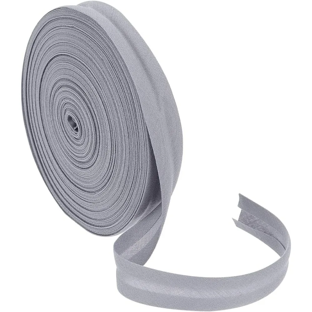 21.87 Yards Single Fold Bias Tape 1/2 inch Wide Dark Gray Bias Binding Tape Hemming Tape for DIY Garment Sewing making kit