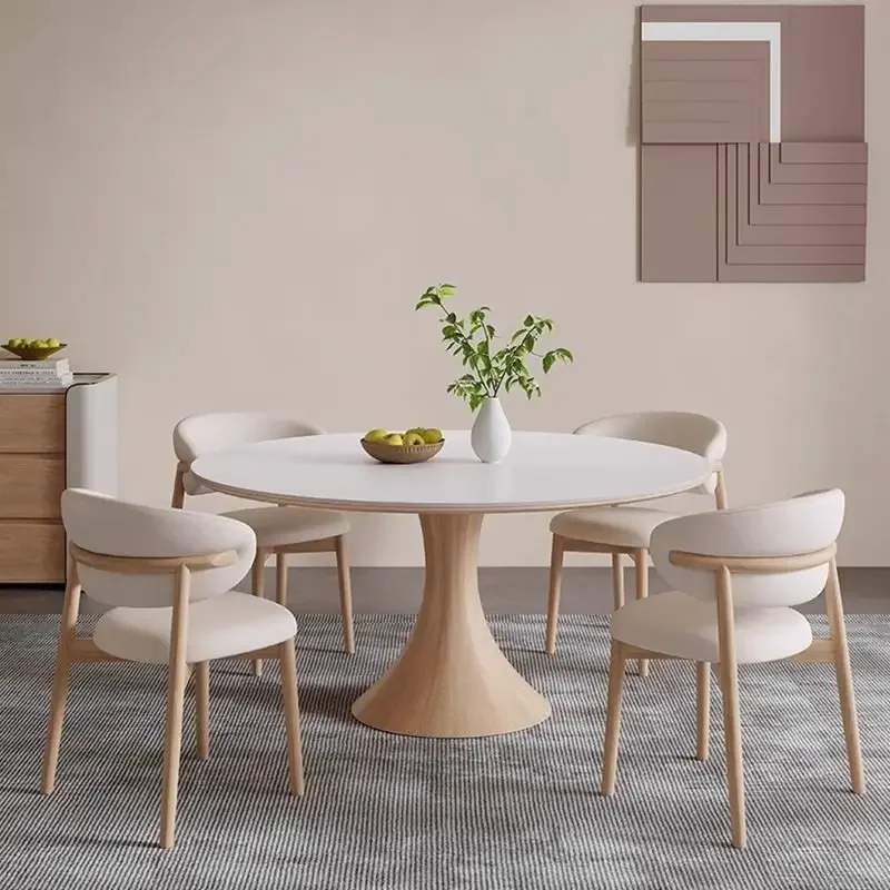 

Round Wooden Dining Tables Kitchen Luxury Modern Space Saving Dining Tables Design Marble Mesas De Jantar Balcony Furniture