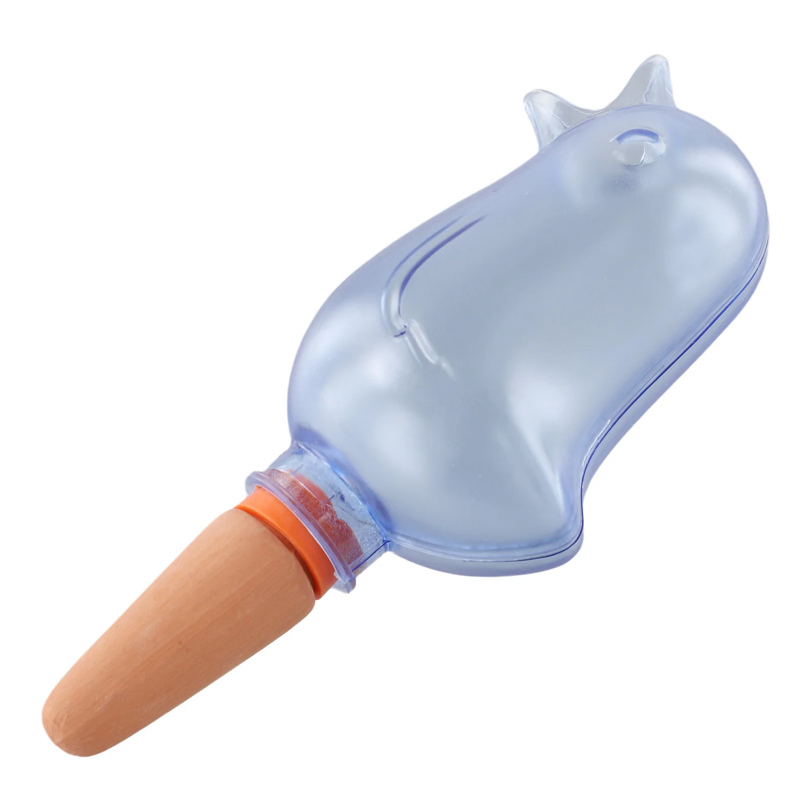 Terracotta Tail Plant Waterer with Transparent Reservoir for Slow Release Irrigation in Indoor and Outdoor Gardens