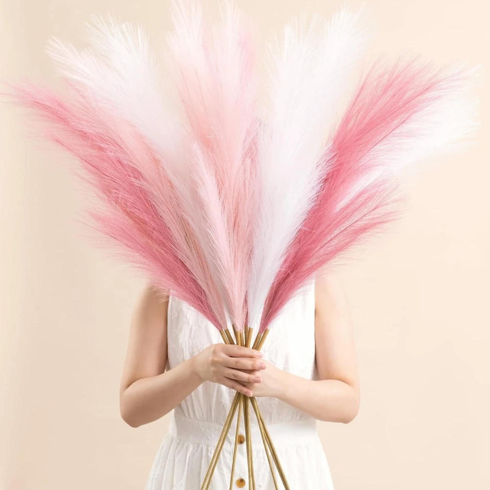1/3/5pcs Fluffy Artificial Pampas Grass 97cm Boho Decor Flowers Bedroom Decor for Floor Vase Filler Farmhouse Home Wedding Decor