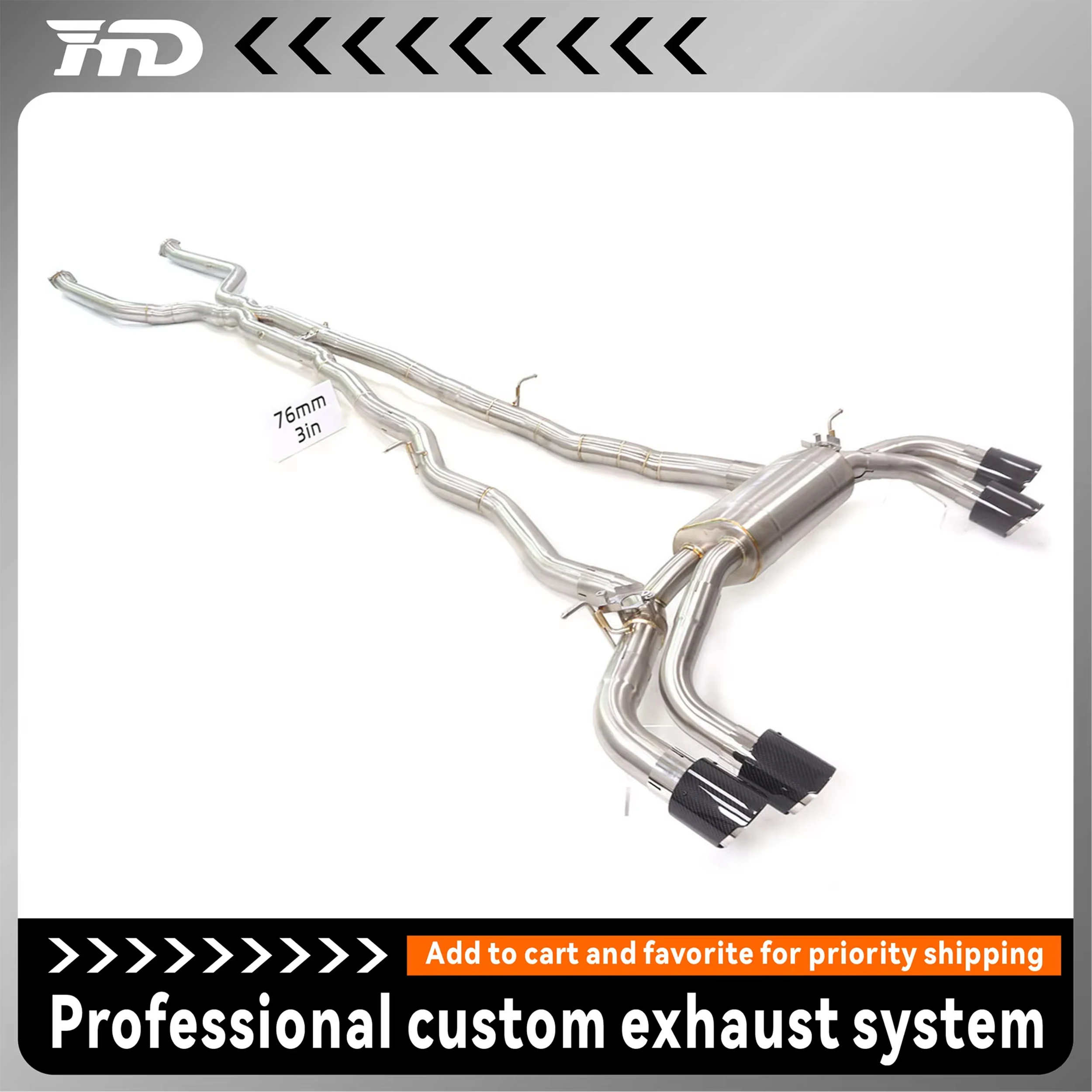 

for BMW M5 G90 4.4T Stainless Steel Exhaust System Catback with Valves - OEM Valve Control Compatible 2018-2024 F90/F90 LCI