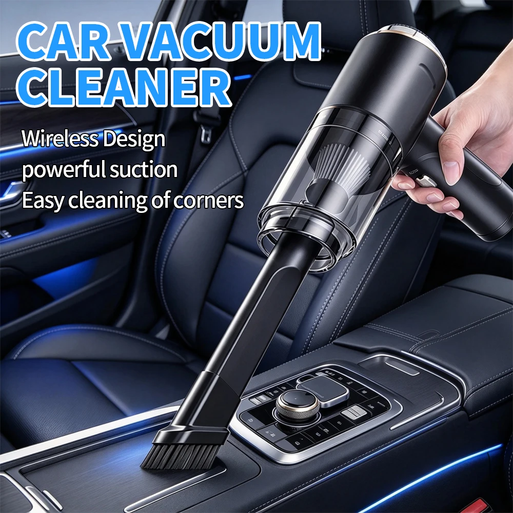 Strong Power Wireless Handheld Car Vacuum Cleaner Portable Mini High Suction Auto Home Desktop Dust Cleaner Pro Max