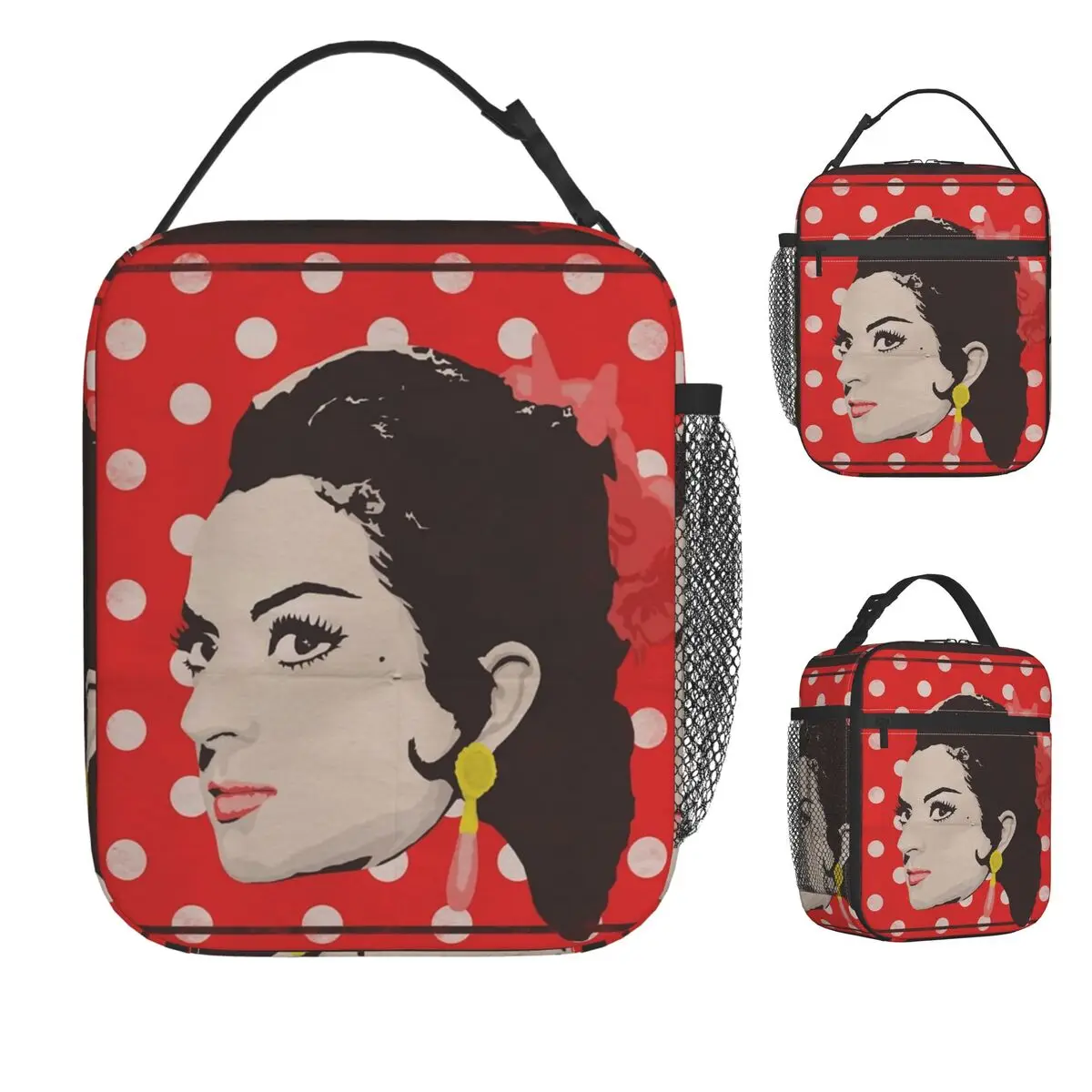 

Lola Flores Poster Lunch Bag Convenient Lunch Box Travel Print Cooler Bag Aesthetic Waterproof Tote Food Bags