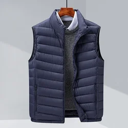 Herren lässige klassische Puffer ärmellose Jacken 2024 neue Herbst Winter 90% weiße Enten Daunen Herren ultraleichte Parkas Mäntel