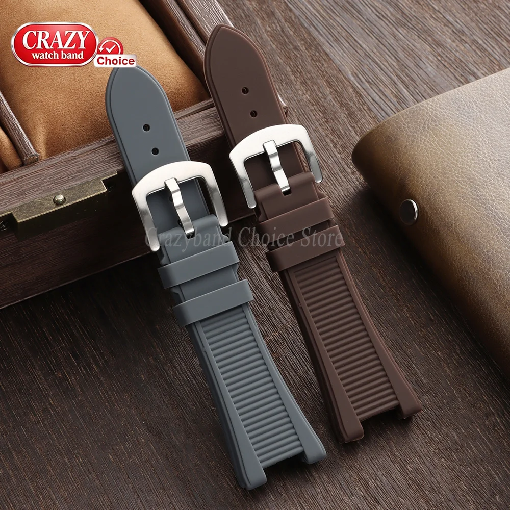 25mm*13mm Silicone Watch Strap for Patek Philippe for Nautilus 5711/5712/5726/5980 Watch Band Replacement Bracelet Black Green